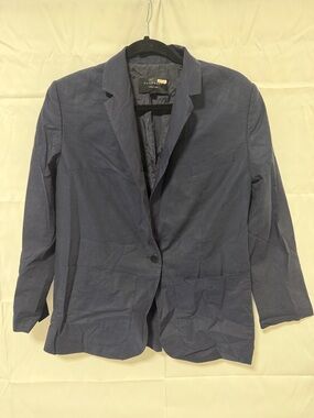 Equipment Women's Navy Textured Single-Button Blazer